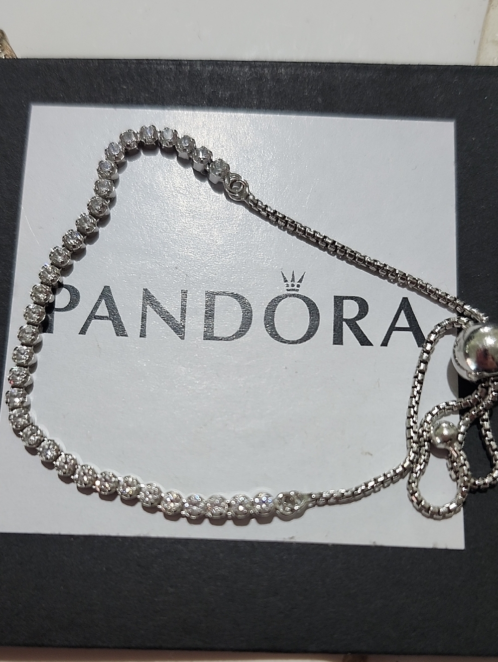 Pandora Sparkling Sliding Adjustable Tennis Bracelet 9" 599375C01